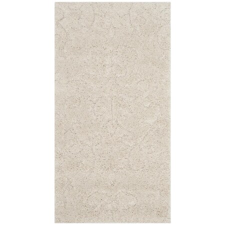 Safavieh 2 ft.3 in. x 4 ft. Power Loomed Accent Shag Rug; Creme & Creme SG470-1111-24